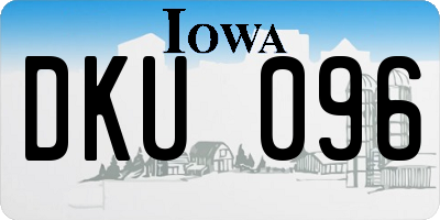 IA license plate DKU096