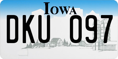 IA license plate DKU097