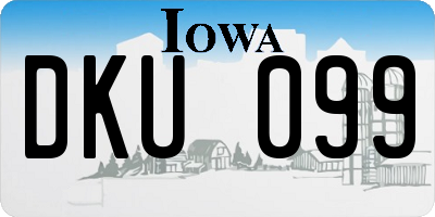 IA license plate DKU099