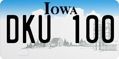 IA license plate DKU100