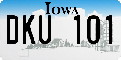 IA license plate DKU101