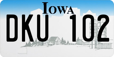 IA license plate DKU102