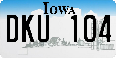 IA license plate DKU104