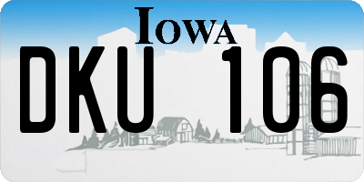 IA license plate DKU106