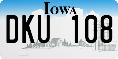 IA license plate DKU108