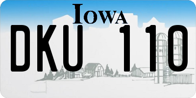 IA license plate DKU110