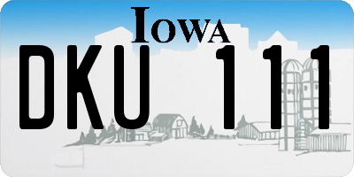 IA license plate DKU111