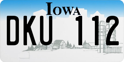 IA license plate DKU112