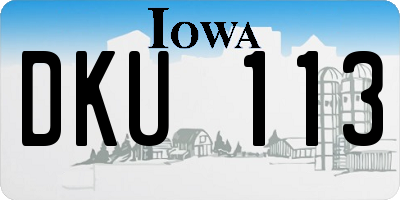 IA license plate DKU113