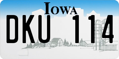 IA license plate DKU114