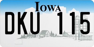 IA license plate DKU115