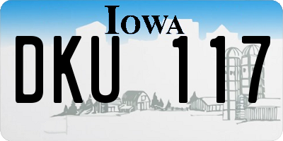 IA license plate DKU117