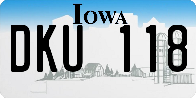 IA license plate DKU118