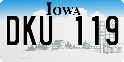 IA license plate DKU119