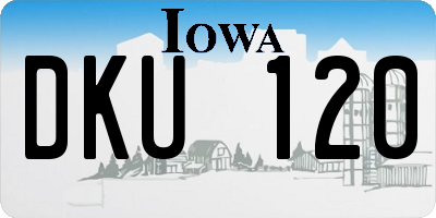 IA license plate DKU120
