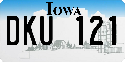 IA license plate DKU121