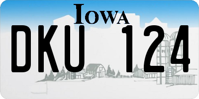 IA license plate DKU124