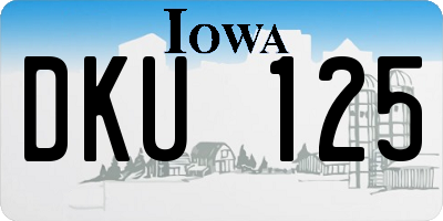 IA license plate DKU125
