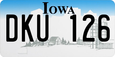 IA license plate DKU126