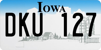IA license plate DKU127