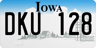 IA license plate DKU128