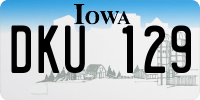 IA license plate DKU129