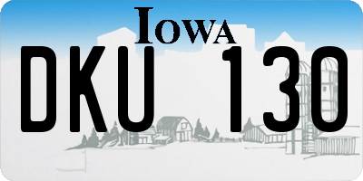 IA license plate DKU130