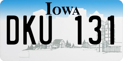 IA license plate DKU131