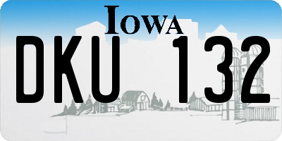 IA license plate DKU132