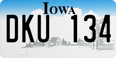 IA license plate DKU134
