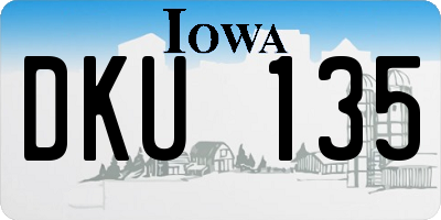 IA license plate DKU135