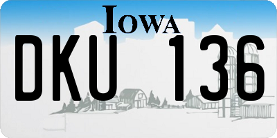IA license plate DKU136
