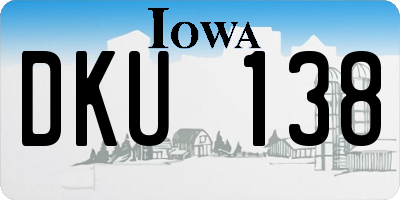 IA license plate DKU138