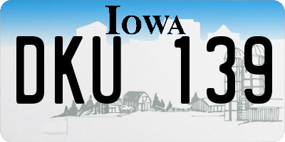 IA license plate DKU139