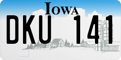 IA license plate DKU141