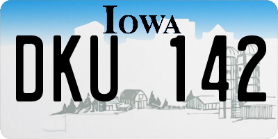 IA license plate DKU142