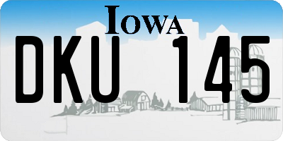 IA license plate DKU145