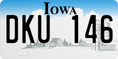 IA license plate DKU146