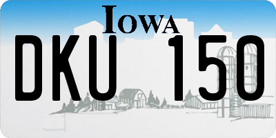 IA license plate DKU150