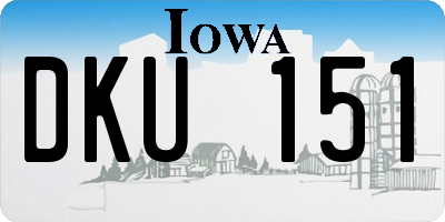 IA license plate DKU151