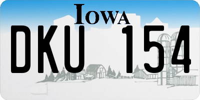 IA license plate DKU154