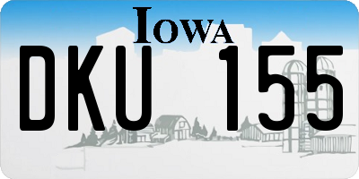 IA license plate DKU155