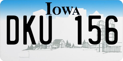 IA license plate DKU156