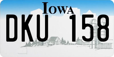 IA license plate DKU158