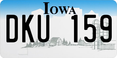 IA license plate DKU159