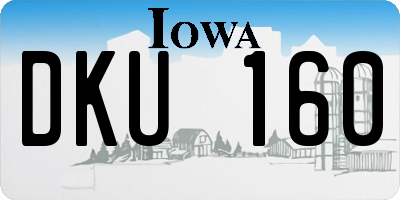 IA license plate DKU160