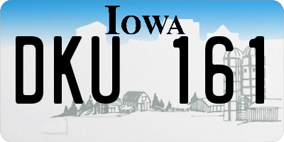 IA license plate DKU161