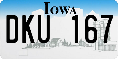 IA license plate DKU167