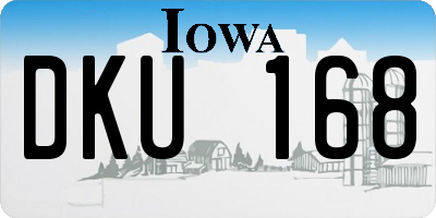 IA license plate DKU168