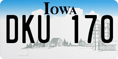 IA license plate DKU170